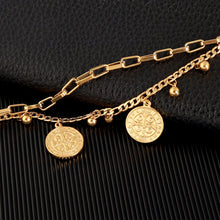 Load image into Gallery viewer, New Arrive Double Stainless Steel Religious Bracelet For Women Female Gold Color Beads Bracelet Jesus Pendant Lady Jewelry Gift
