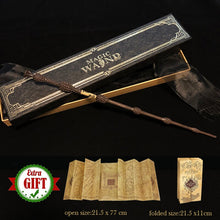 Load image into Gallery viewer, 32 Kinds of Metal Core Potter Magic Wands Cosplay Dumbledore Voldemort Lucius Malfoy Harried Magical Wand Ribbon Box with Gifts
