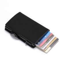 Load image into Gallery viewer, BISI GORO Single Box Card Holder PU Leather Card Wallet New Men RFID Blocking Aluminum Smart Multifunction Slim Wallet Card Case
