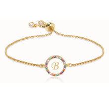 Load image into Gallery viewer, Adjustable Rainbow Zircon 26 Letter Bracelet Women shell Zircon crystal Bracelet Femme Valentine's day wedding Gifts Jewelry
