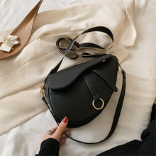 Load image into Gallery viewer, 2020 New Women's Bag Leisure Saddle Bag Pu Solid Color Diagonal Bag Fashion Easy Matching Lady Handbags
