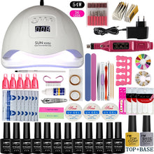 Load image into Gallery viewer, LNWPYH Nail Set UV LED Lamp Dryer With 18/12 pcs Nail Gel Polish Kit Soak Off Manicure Tools Set electric Nail drill Nail Tools
