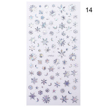 Load image into Gallery viewer, 1Pcs 3D Nail Sticker Christmas Holographics Snowflake For Gold Silver Nail Art Stickers DIY Nail Art Decoration Decals
