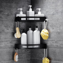 Load image into Gallery viewer, Tuqiu Bathroom Accessories Corner Shellf Paper Holder,Towel Holder,Towel Rack,Toilet Brush Holder Black Square Bathroom Hardware
