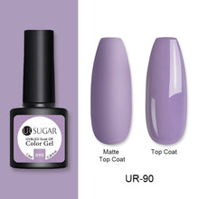 Load image into Gallery viewer, UR SUGAR 7.5ml Matte Nail Gel Polish Purple Series Hybrid Varnish Nail Art Semi Permanent UV Gel Varnish Soak Off Matte Top Coat
