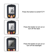 Load image into Gallery viewer, Handheld Non-contact IR Infrared Thermometer Digital LCD Laser Pyrometer Surface Temperature Meter Gun Imager C F Backlight
