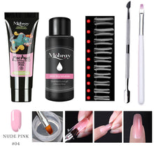 Load image into Gallery viewer, Poly nail gel Kit Nail Extension Poly Gel Set With Nial Tips Dual Form Qiuck Dry Builder Gel For Manicure Finger Extend Brush
