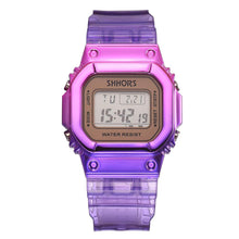 Load image into Gallery viewer, Rose Gold Women Digital Watch Multifunction Waterproof Women Watches Gradient Unisex Male Watch Rectangle Children Sport Watches
