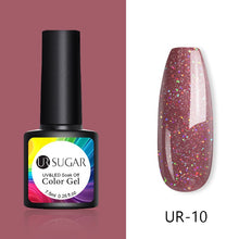 Load image into Gallery viewer, UR SUGAR Nude Glitter Gel Nail Polish Varnish Pink Rose Gold Shimmer Soak Off UV LED Nails Gel varnish  7.5ml
