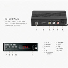 Load image into Gallery viewer, DVB-T2 TV Tuner Vga TV Box DVB T2 for Digital TV Receptor Wifi Receiver DVBT2 DVB-C Set-top Box H.265 HEVC AC3 HD DVB C Tuner
