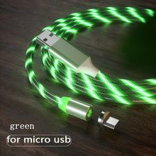 Load image into Gallery viewer, 1m Magnetic charging Mobile Phone Cable USB Type C Flow Luminous Lighting Data Wire for Samsung Huawei LED Micro Kable
