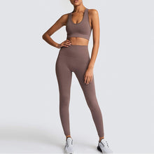 Load image into Gallery viewer, 2020 Women's Yoga Set Seamless Sportswear 2-Piece Gym Yoga Clothes Sports Bra + Leggings Running Wear Skinny Sports Set Suits L
