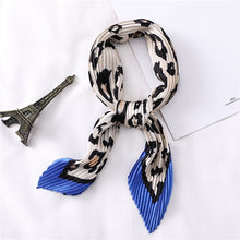 Load image into Gallery viewer, 2020 Designer Women Crinkle Scarf Square Silk Neck Scarves Female Leopard Print Hair Band Lady Pleated Scarfs
