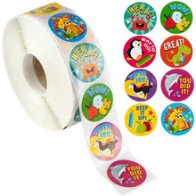 Load image into Gallery viewer, 500pcs Reward Stickers Encouragement Sticker Roll for Kids Motivational Stickers with Cute Animals for Students Teachers

