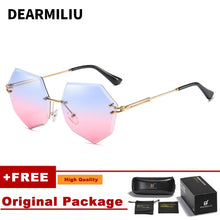 Load image into Gallery viewer, DEARMILIU Brand Designer Round Sunglasses Women Oversized Polygon 2020 Gradient Brown Pink Rimless sun glasses For female UV400

