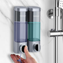 Load image into Gallery viewer, Liquid Soap Dispenser Wall Mount 300ml Bathroom Accessories Plastic Detergent Shampoo Dispensers Double Hand Kitchen Soap Bottle
