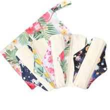 Load image into Gallery viewer, DropShipping Reusable Bamboo Charcoal Hygiene Menstrual Pads 5PCS with  Waterproof Bag Washable Women Sanitary Pads for Women
