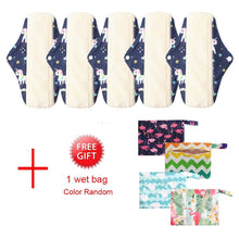 Load image into Gallery viewer, DropShipping Reusable Bamboo Charcoal Hygiene Menstrual Pads 5PCS with  Waterproof Bag Washable Women Sanitary Pads for Women
