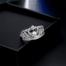 Load image into Gallery viewer, Fashion Crystal Heart Rings Women's Crown Zircon Ring Jewelry Women's Engagement Party Wholesale
