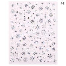 Load image into Gallery viewer, 1Pcs 3D Nail Sticker Christmas Holographics Snowflake For Gold Silver Nail Art Stickers DIY Nail Art Decoration Decals
