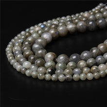 Load image into Gallery viewer, Gray Moonstone Beads Labradorites Beads Natural Stone Beads 4 6 8 10 12mm Beads For  Jewlry Making DIY Bracelet Necklace
