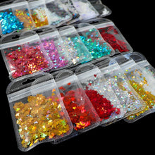 Load image into Gallery viewer, Holographic Butterfly Heart Nail Art Glitter Micro Laser Star Flakes 3D Silver Gold Sequins Polish Manicure Nail Decoration
