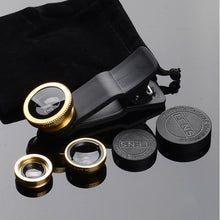 Load image into Gallery viewer, phone lens Fisheye 0.67x Wide Angle Zoom lens fish eye 6x macro lenses Camera Kits with Clip lens on the phone for smartphone
