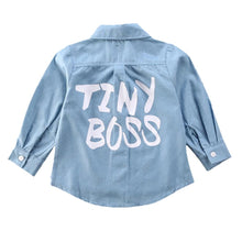 Load image into Gallery viewer, 2-7Y Autumn Toddler Kids Baby Girl Shirts Tops Clothes Denim Letter Print Long Sleeve Tops Shirt Warm Coat Shirt
