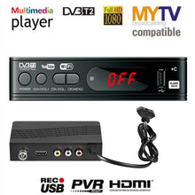 Load image into Gallery viewer, DVB-T2 TV Tuner Vga TV Box DVB T2 for Digital TV Receptor Wifi Receiver DVBT2 DVB-C Set-top Box H.265 HEVC AC3 HD DVB C Tuner
