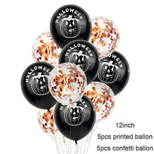 Load image into Gallery viewer, Scary Halloween Pumpkin Ghost Spider Confetti Balloon Latex Happy Halloween Decoration Kids Air Baloons Birthday Party Supplies
