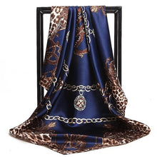 Load image into Gallery viewer, Silk Scarf Women Print hair neck Square Scarves Office Ladies Shawl Bandanna 90*90cm Muslim Hijab Handkerchief muffler foulard
