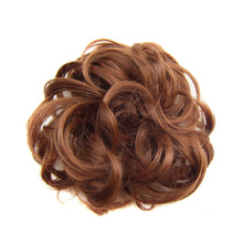 Load image into Gallery viewer, Delice Women's Wrap On Messy Bun Curly Scrunchie Chignon With Rubber Band Brown Black Synthetic Hair Ring
