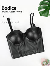 Load image into Gallery viewer, corset gothic steampunk Sexy bustier Corsets Leather Bra Tops Gothic Push Up Bra Fashion Party Bra Club tops Slimming Underwear
