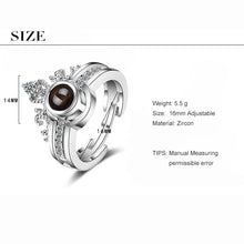 Load image into Gallery viewer, ANENJERY Crown Couple Rings Set Silver Color Projection Rings For Women Gift S-R478
