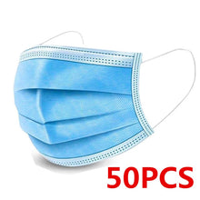 Load image into Gallery viewer, 5/30/50/100/200pcs Disposable Masks Non-woven Face Masks 3 layer Ply Filter Anti Dust Breathable Adult Mouth Mask Black IN STOCK
