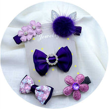 Load image into Gallery viewer, 5PCS/set Baby Girls Bow Hairpins Hair Clip for girls Barrettes Flower Headdress Children Princess Headwear
