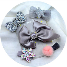 Load image into Gallery viewer, 5PCS/set Baby Girls Bow Hairpins Hair Clip for girls Barrettes Flower Headdress Children Princess Headwear
