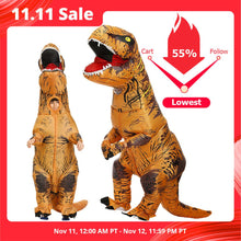 Load image into Gallery viewer, Hot T REX Dinosaur Inflatable Costume Party Cosplay costumes Fancy Mascot Anime Halloween Costume For Adult Kids Dino Cartoon
