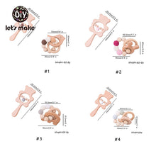 Load image into Gallery viewer, Let's Make Baby Toys Teether Wooden Rattles Bracelet Pacifier Chain Rodent Beading Beech Musical Newborn Bear 2pcs/set Bed Bell
