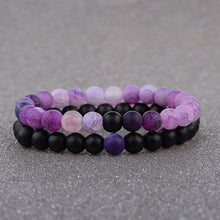 Load image into Gallery viewer, 2pcs/set 2020 Weathered Stone Beaded Couple Bracelet Classic MoonStone Lovers Bracelet For Women Bileklik
