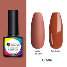 Load image into Gallery viewer, UR SUGAR 7.5ml Matte Nail Gel Polish Purple Series Hybrid Varnish Nail Art Semi Permanent UV Gel Varnish Soak Off Matte Top Coat
