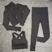 Load image into Gallery viewer, GUTASHYE Sport Suit Woman Seamless Running Tracksuit Sportswear Gym Crop Top Yoga Pant Fitness Clothes Workout Leggings Yoga Set
