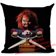 Load image into Gallery viewer, Halloween Horror Cushion Cover Chucky Annabelle Scream Clown Printed Throw Pillows Living Room Halloween Decorative Pillow Case
