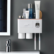 Load image into Gallery viewer, Bathroom Accessories organizer Set Toothbrush Holder Automatic Toothpaste Dispenser Holder Toothbrush Wall Mount Rack Tools Set
