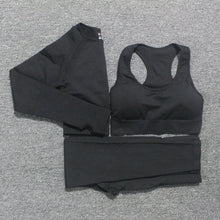 Load image into Gallery viewer, 10 Colors Yoga Set Vital Fitness Sports Suit Women Seamless Leggings Sports Bra+Long Sleeve Crop Top Running Gym Clothing Femme
