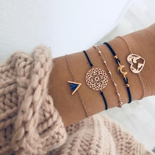 Load image into Gallery viewer, DIEZI Bohemian Handmade Weave Heart Long Tassel Bracelet Sets Women 2018 New Grey Rope Chain Bracelets Jewelry Christmas Gift
