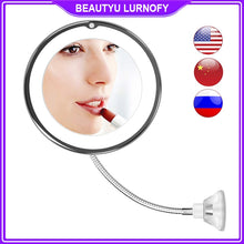 Load image into Gallery viewer, Dropshipping LED Mirror Flexible Makeup Mirror with Led Light Vanity Mirrors 10X Magnifying Mirrors Light Cosmetic Miroir
