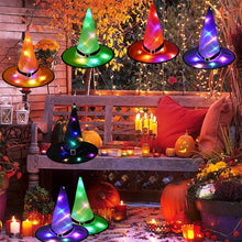 Load image into Gallery viewer, 1pc Halloween Decoration Witch Hats LED Lights Cap Halloween Costume Props Outdoor Tree Hanging Ornament Home Glow Party Decor
