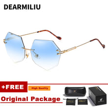 Load image into Gallery viewer, DEARMILIU Brand Designer Round Sunglasses Women Oversized Polygon 2020 Gradient Brown Pink Rimless sun glasses For female UV400
