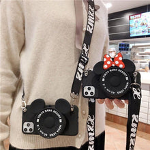 Load image into Gallery viewer, 3D Camera Cartoon Coin Bags Soft Silicon Phone Case For iPhone 12 11 Pro XS Max X 8 7 6s Plus SE 2020 XR Cover With Lanyard
